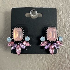 Pink and Purple Embellished Earrings